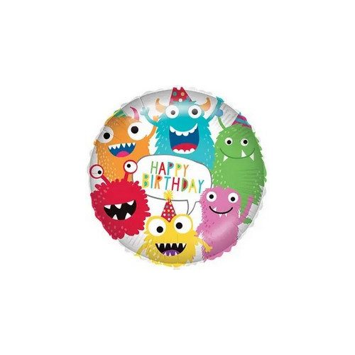 18 inch-es Happy Birthday Monster - Szörny Szülinapi Fólia Lufi