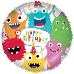 18 inch-es Happy Birthday Monster - Szörny Szülinapi Fólia Lufi