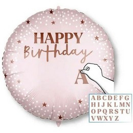 18 inch-es Happy Birthday Feliratozható Pink Szülinapi Fólia Lufi