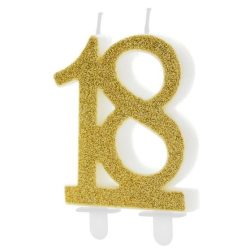 18 ÉVSZÁMOS ARANY TORTAGYERTYA 7,5CM