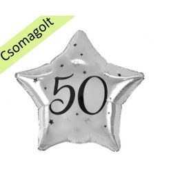 50 ÉVSZÁMOS EZÜST CSILLAG FÓLIA LUFI