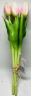 Tulipán csokor gumis 27cm 6s