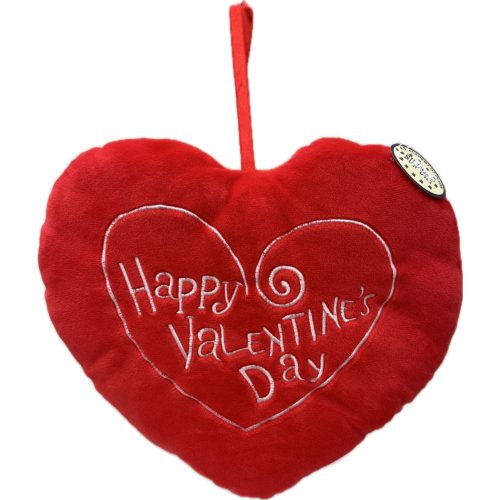 SZÍV PÁRNA PLÜSS KÖZEPES "Happy Valentines Day" 30*26CM