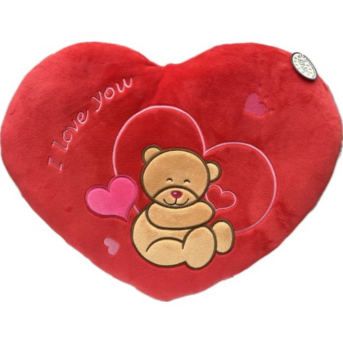 SZÍV PÁRNA PLÜSS nagy "I Love you" Macis, elefántos 48*36CM