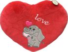 SZÍV PÁRNA PLÜSS nagy "I Love you" Macis, elefántos 48*36CM