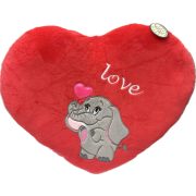 SZÍV PÁRNA PLÜSS nagy "I Love you" Macis, elefántos 48*36CM