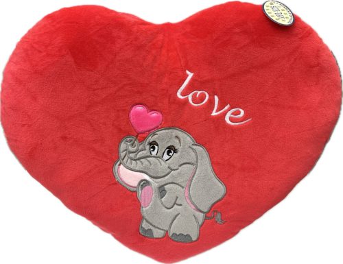 SZÍV PÁRNA PLÜSS nagy "I Love you" Macis, elefántos 48*36CM