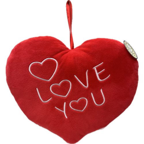 SZÍV PÁRNA PLÜSS KÖZEPES "Love you" 30*26CM