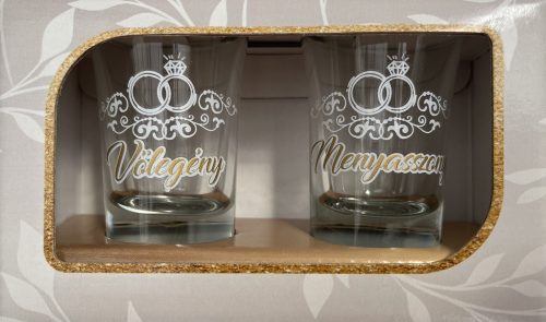 2 db-os pálinkás szett 35ml " Vőlegény, Menyasszony"