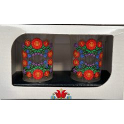   2 db-os pálinkás pohár szett 35ml magyaros "Folk 1"
