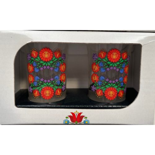 2 db-os pálinkás pohár szett 35ml magyaros "Folk 1"