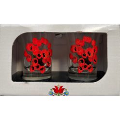   2 db-os pálinkás pohár szett 35ml magyaros "Poppy 2" 