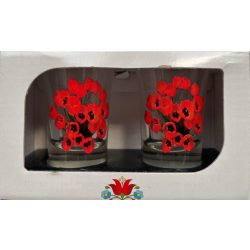   2 db-os pálinkás pohár szett 35ml magyaros "Poppy 2" 