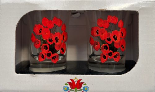 2 db-os pálinkás pohár szett 35ml magyaros "Poppy 2" 