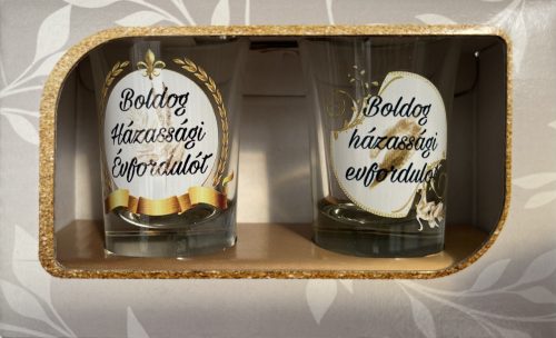 2 db-os pálinkás szett 35ml " Boldog Házassági Évfordulót"