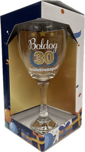 Boros pohár 220ml Boldog 30 születésnapot!