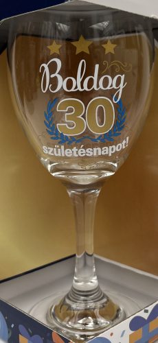 Boros pohár 220ml Boldog 30 születésnapot!