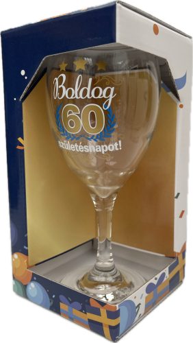 Boros pohár 220ml Boldog 60 születésnapot!