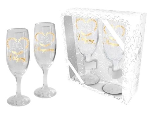 Pezsgőspohár Menyasszony+völlegény   Cikkszám: 0439668 Leírás: 190ml*2db