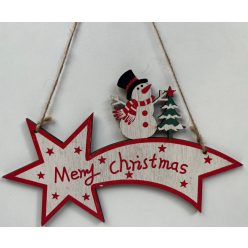   Fa karácsonyi ajtódísz hullócsillaggal "Merry chritmas"