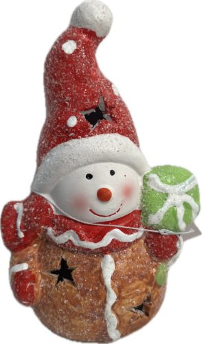 Karácsonyi mézeskalács figura 12cm világítós