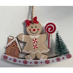 karácsonyi fa mézeskalács figura 15*10cm kislány