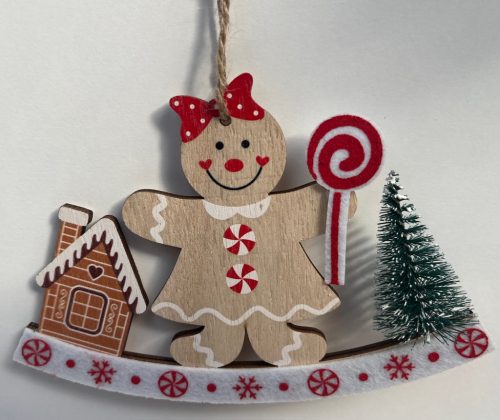 karácsonyi fa mézeskalács figura 15*10cm kislány