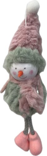 Karácsonyi hóember figura lógólábú 22cm