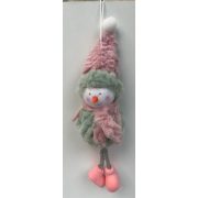 Karácsonyi hóember figura lógólábú 22cm