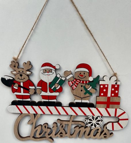 Fa karácsonyi ajtódísz "Christmas"