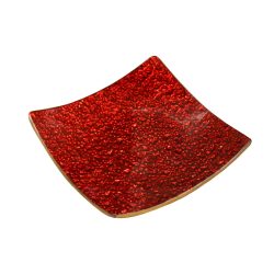 Üvegtál GYT.RÜCSKÖS PIROS 12*12CM