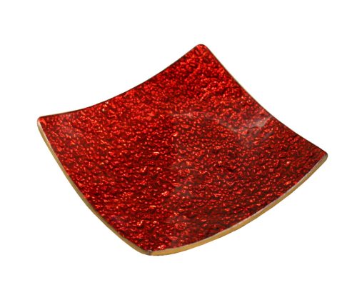 Üvegtál GYT.RÜCSKÖS PIROS 12*12CM