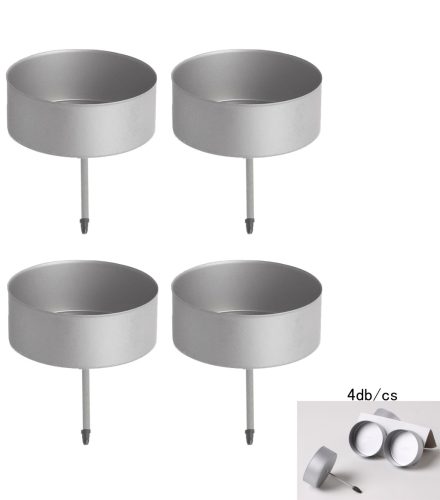 Mécsestartó+tüske 4db-os, ezüst, 4,2cm