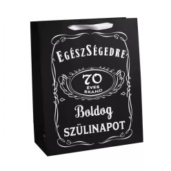   Dísztasak közép "Boldog SZÜLINAPOT" 70 ÉVES fekete