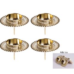   Gyertyatüske  4db-os, peremes, arany, 4cm belső , 8cm külső