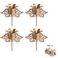 Gyertyatartó  4db-os szirom,  2cm belső, 6cm külső arany