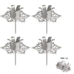   Gyertyatartó  4db-os szirom,  2cm belső, 6cm külső ezüst