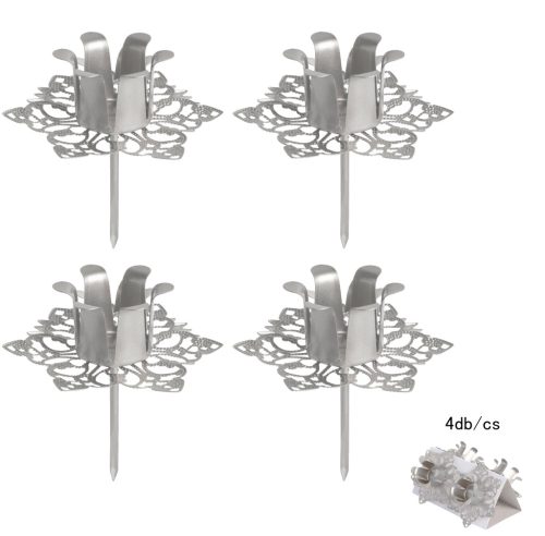 Gyertyatartó  4db-os szirom,  2cm belső, 6cm külső ezüst
