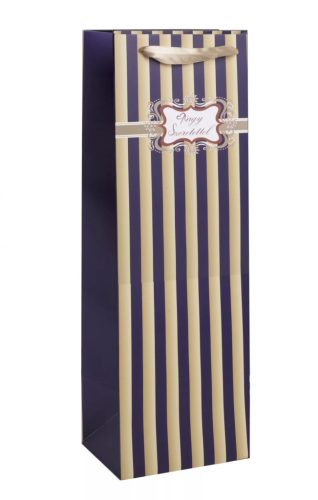 PAPÍRTASAK BOROS MATT, NAGY SZERETETTEL FELIRAT, SÖTÉTKÉK ÉS ARANY SÁVOS 12*36cm