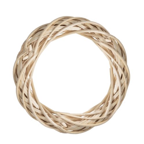 Fonott vessző koszorúalap natur 15cm belső 25*25 átmérő