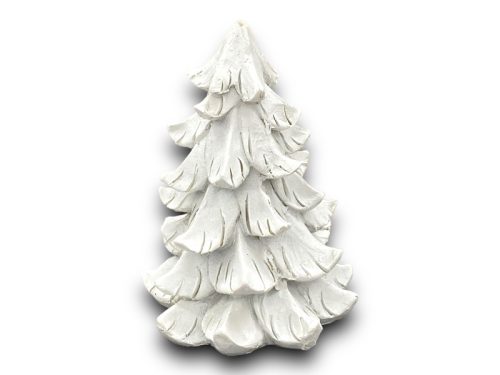 Fenyőfa dekor fehér 8*10,7cm  kicsi 045110