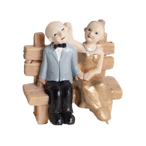Idős pár padon 8,8*9cm
