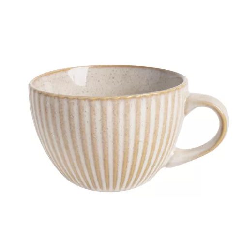 KÉZMŰVES KERÁMIA, LEVESES BÖGRE, BORDÁS, BEIGE