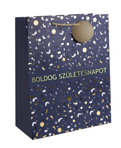 DÍSZTASAK SÖTÉTKÉK BOLDOG SZÜLETÉSNAPOT 18*23CM
