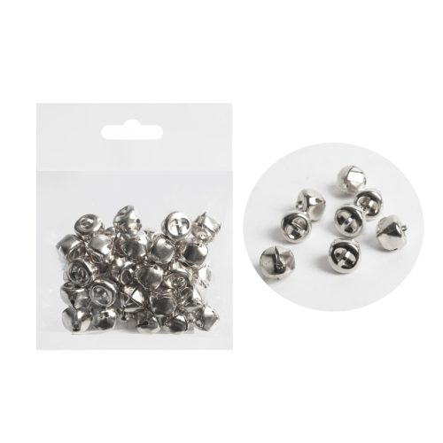 Fém csengő 36db, ezüst,1,3cm
