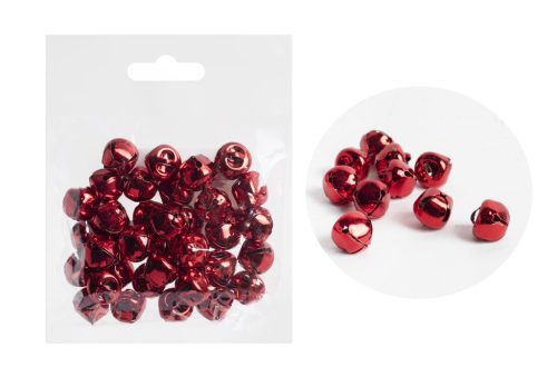 Fém csengő 36db, piros,1,3cm