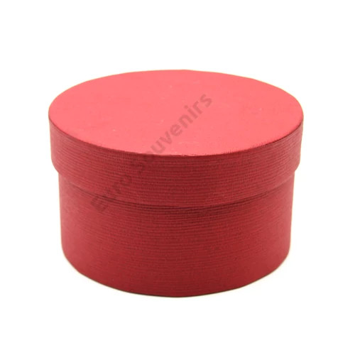 PAPÍRDOBOZ KEREK  14x8 cm BORDÓ  Cikkszám:	ES05292