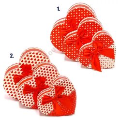   PAPÍRDOBOZ SZÍV 3 DB  21,5x21,5x9; 18,5x17,5x7,5; 15,5x14x6 cm  Cikkszám:	ES06939