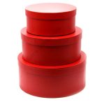   PAPÍRDOBOZ KEREK 3 DB 31x13,5; 27x11,5; 22x9,5 cm PIROS Cikkszám:	ES07039