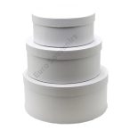   PAPÍRDOBOZ KEREK 3 DB 1/6 30x13,5; 27x11,5; 22x9,5 cm FEHÉR Cikkszám:	ES07040
